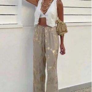 Zara Printed Foil Pants
